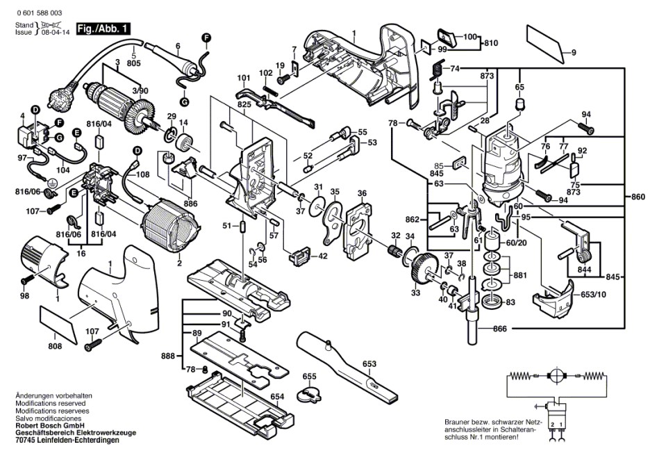 Bosch Stichsäge Pst 54 Pe Sägeblatt Wechseln Ersatzteile von Bosch für Stichsäge GST 100 0 601 588 050