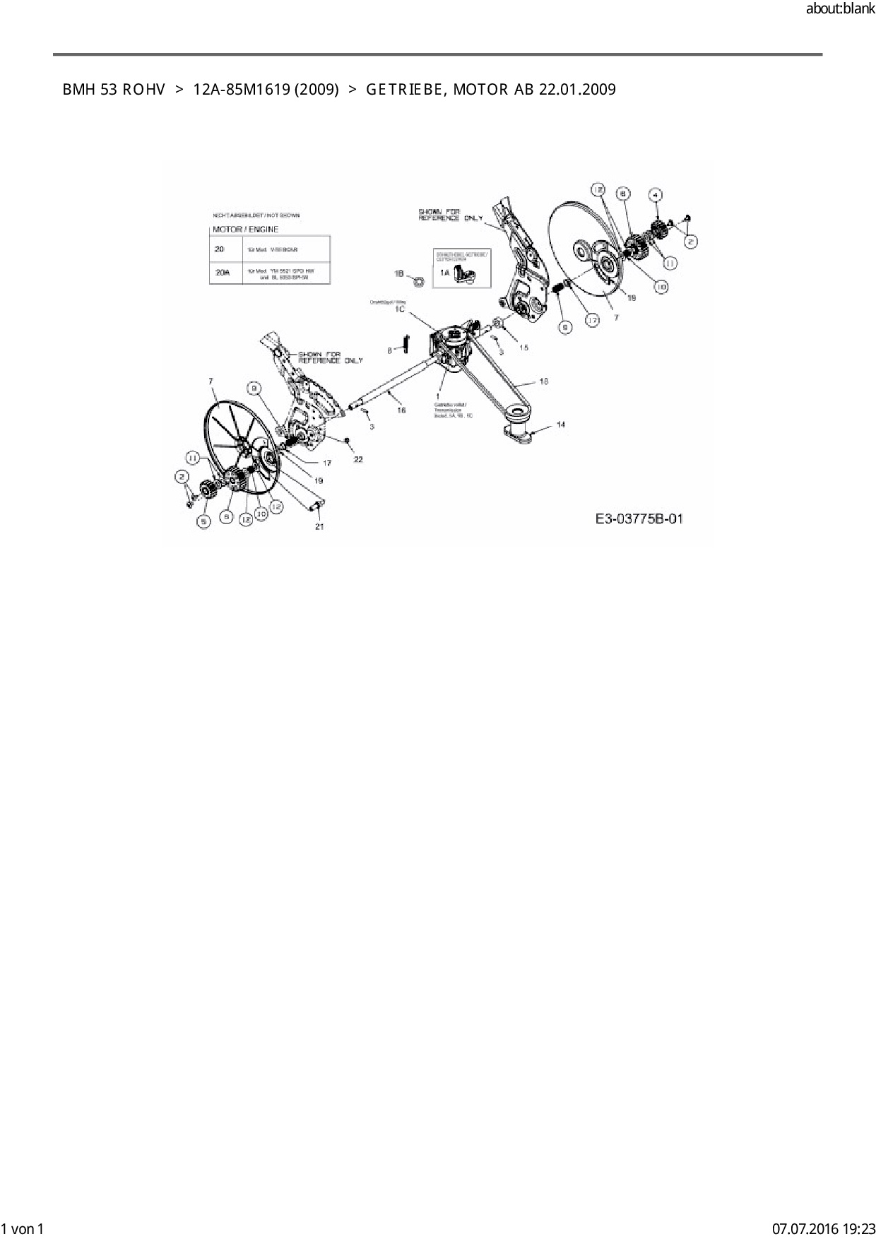 Rasenmäher Fleurelle Bmh 53 R Ohv Ersatzteile Ersatzteile von FLEURELLE Motormäher mit Antrieb BMH 53 ROHV aus der