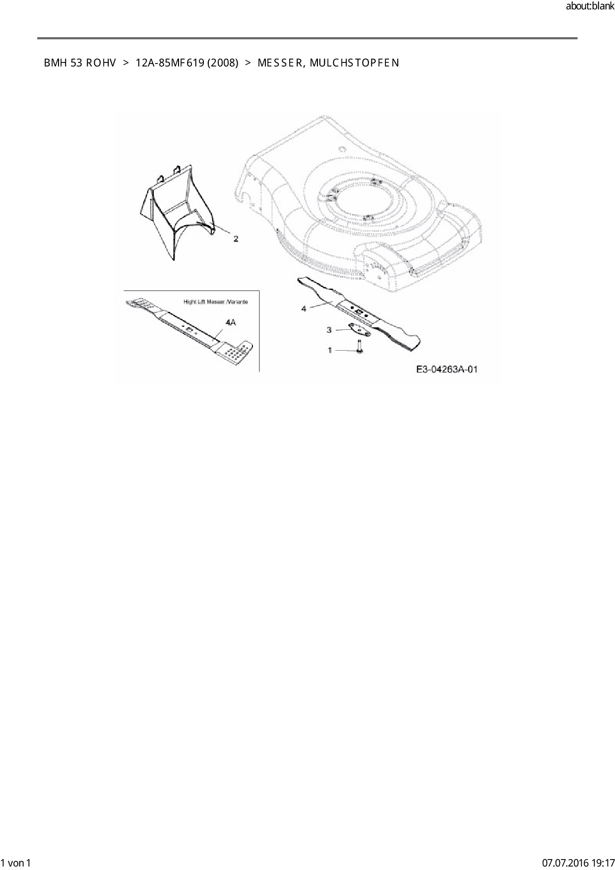 Rasenmäher Fleurelle Bmh 53 R Ohv Ersatzteile Ersatzteile von FLEURELLE Motormäher mit Antrieb BMH 53 ROHV aus der