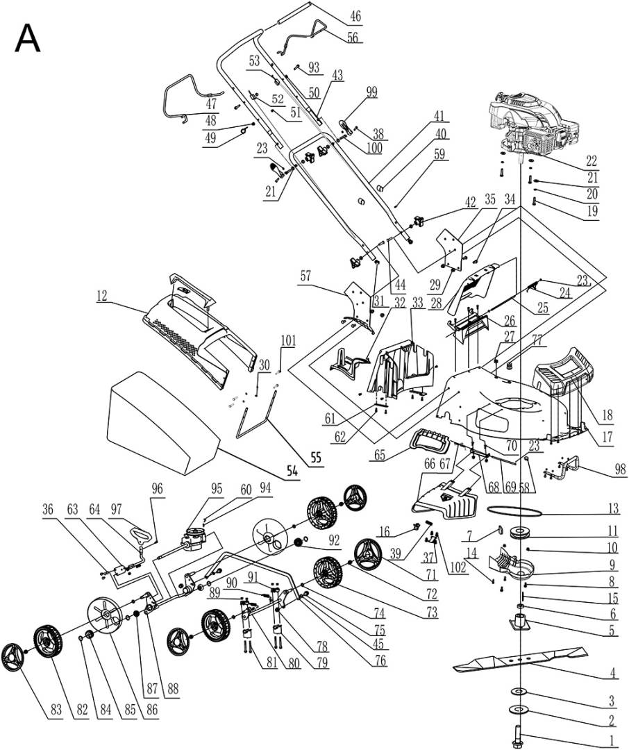 Ersatzteile von Scheppach BenzinRasenmäher LMT22553 black bis 07